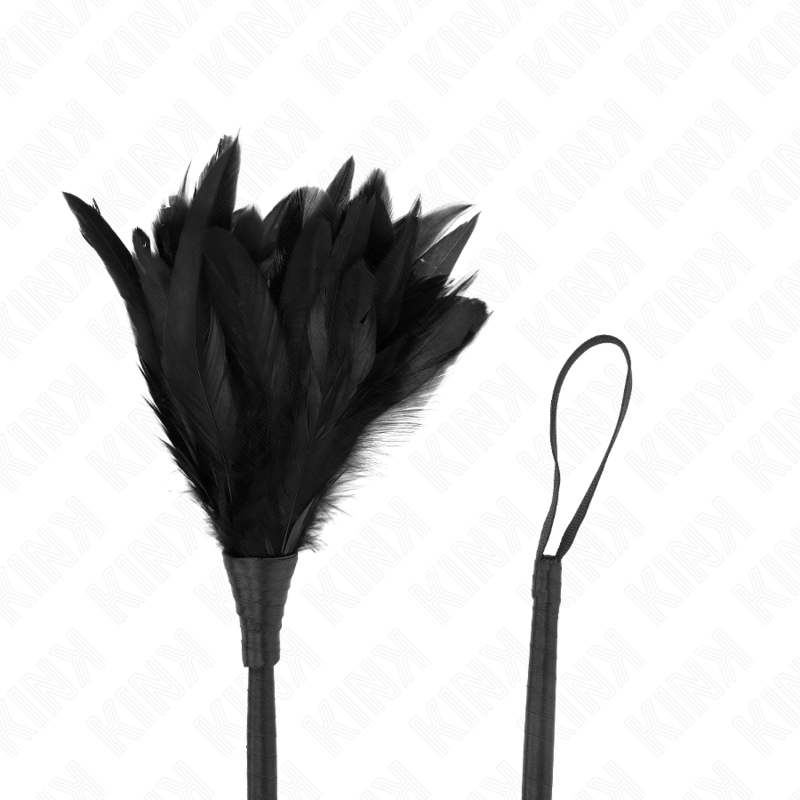 KINK - PLUMES DE POULET TICKLE EN FORME DE CORNE NOIRE 36 CM – Image 4