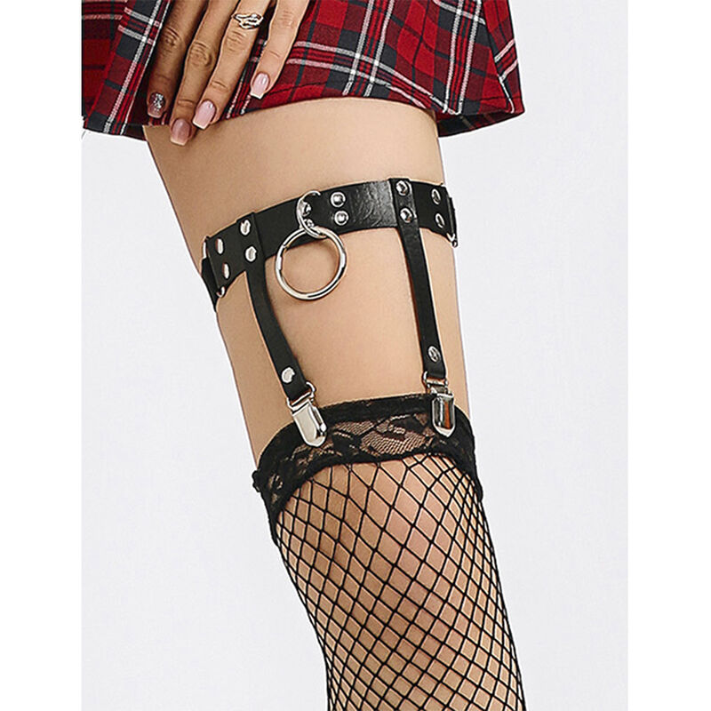 SUBBLIME - 953744 VERSTELLBARES PUNK-STRUMPFHOSE AUS LEDER SCHWARZ EINE GRÖSSE – Bild 14
