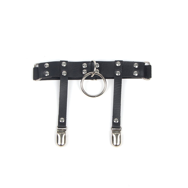 SUBBLIME - 953744 VERSTELLBARES PUNK-STRUMPFHOSE AUS LEDER SCHWARZ EINE GRÖSSE – Bild 4