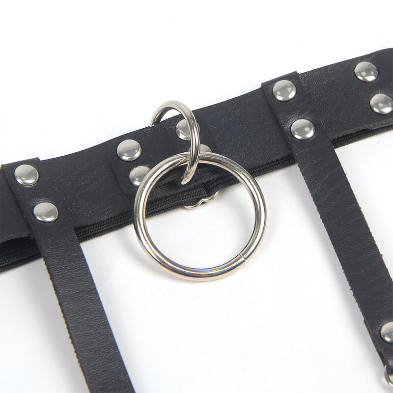 SUBBLIME - 953744 VERSTELLBARES PUNK-STRUMPFHOSE AUS LEDER SCHWARZ EINE GRÖSSE – Bild 5