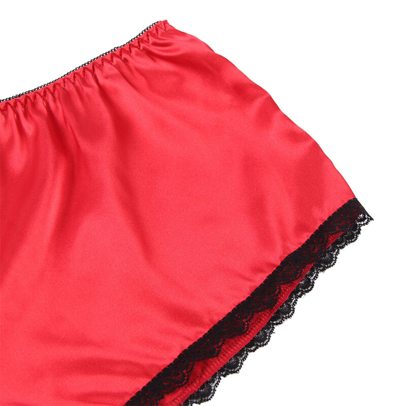 SUBBLIME - 953898 CHEMISIER DE NUIT EN SOIE ET DENTELLE + CULOTTE ROUGE S/M – Image 14