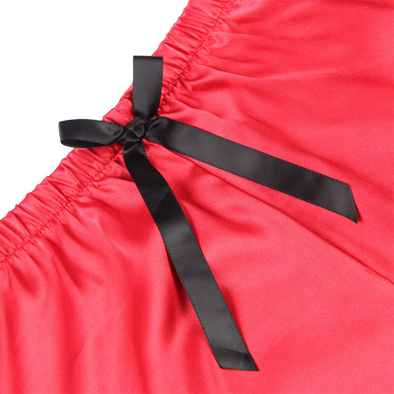 SUBBLIME - 953966 CASUAL SILK NIGHTGOWN + LACE PANTS BLACK/RED L/XL - Image 6