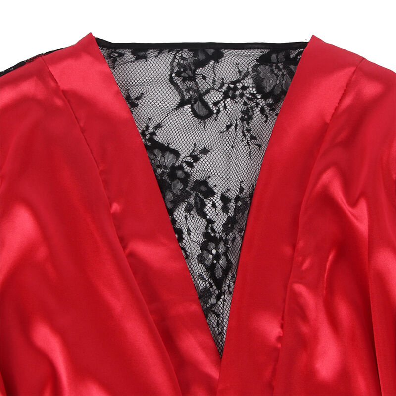 SUBBLIME - 954017 CANOTTIERA CON SCHIENA TRASPARENTE IN PIZZO + PERIZOMA ROSSO/NERO S/M - immagine 10