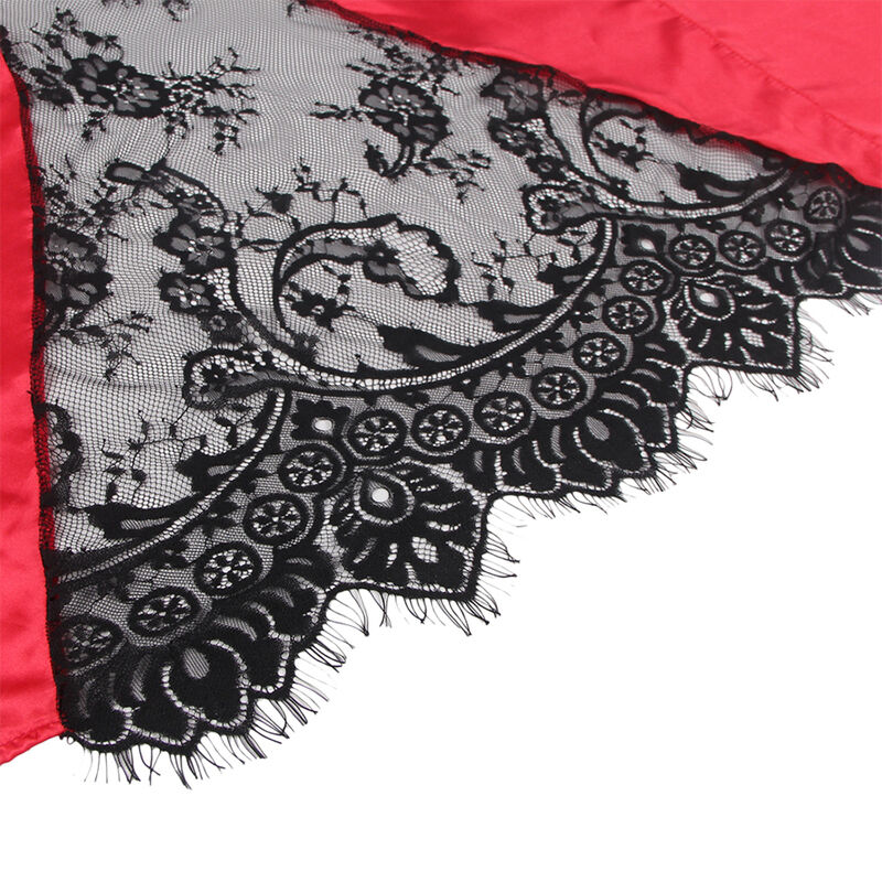 SUBBLIME - 954024 CARACO DOS TRANSPARENT EN DENTELLE + STRING ROUGE/NOIR L/XL – Image 11