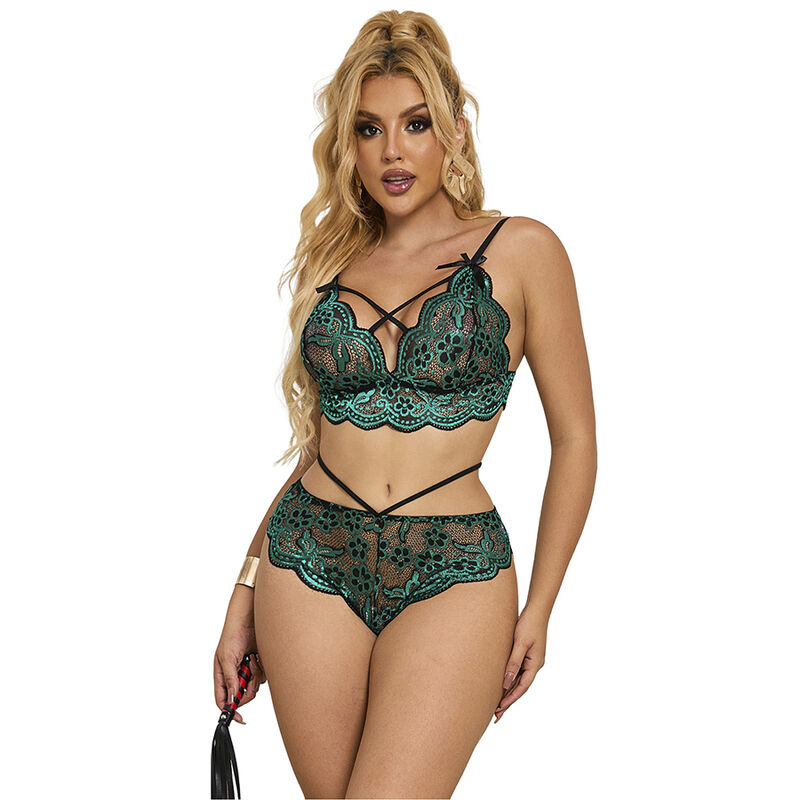 SUBBLIME - 954086 BRA + PANTIES LACE GREEN S/M - Image 12