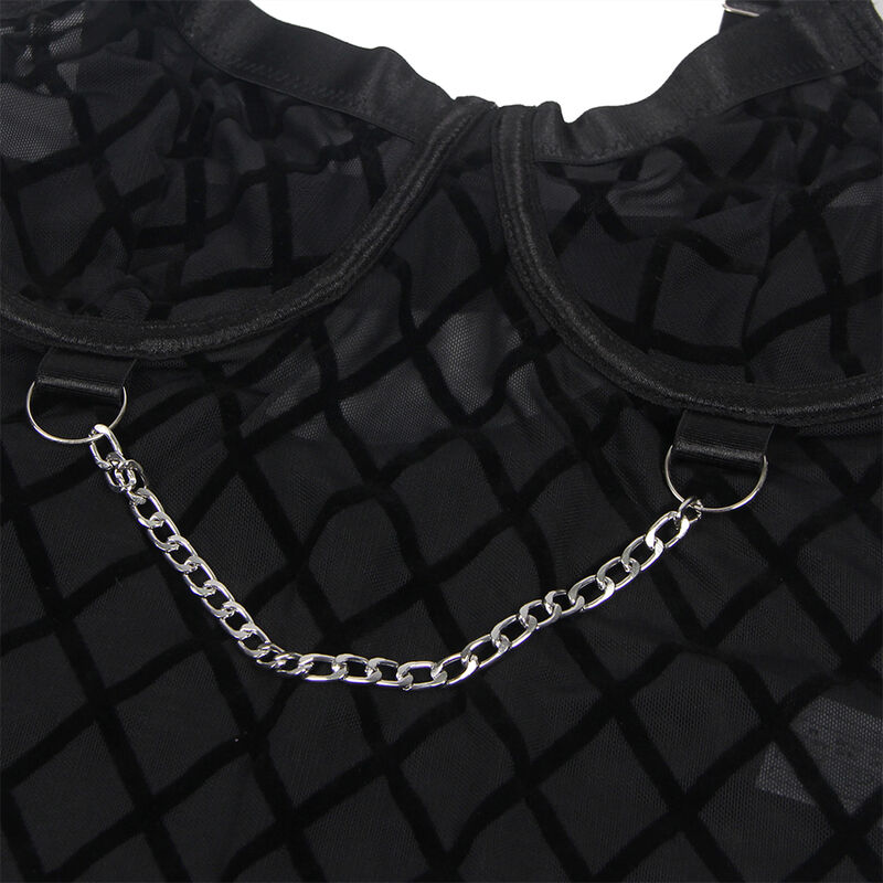 SUBBLIME - 954260 BODY WITH CHAINS + GARTER BELT BLACK S/M - Image 9