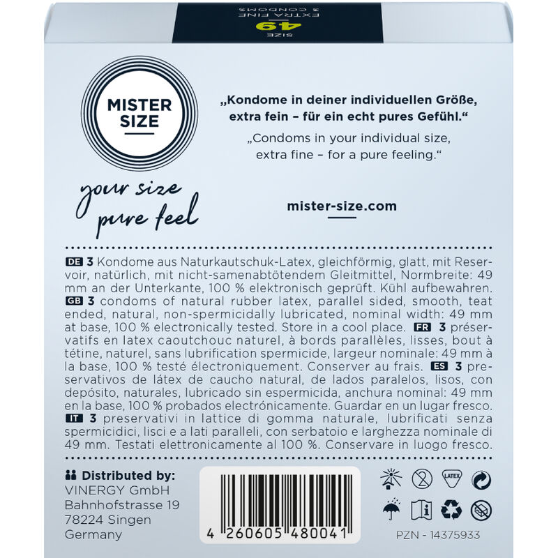 MISTER SIZE - PRESERVATIVO TAGLIA S 49 MM (3 UNITÀ) - immagine 3