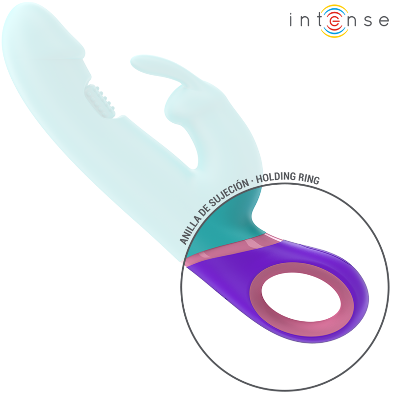 INTENSE - MONICA VIBRATEUR RABBIT AVEC STIMULATEUR DE POINT G ROTATIF BLEU – Image 5