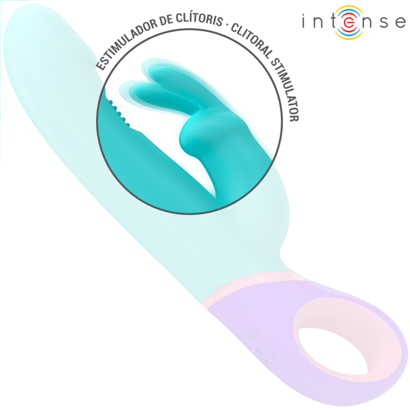INTENSE - MONICA VIBRATEUR RABBIT AVEC STIMULATEUR DE POINT G ROTATIF BLEU – Image 3