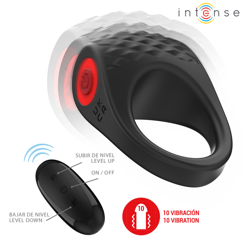 INTENSE - CLOVER VIBRATEUR ANNEAU PÉNIS 10 VIBRATIONS NOIR – Image 5
