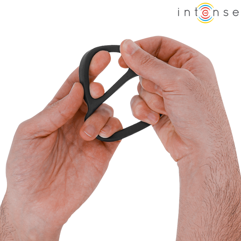 INTENSE - BOBBY DOUBLE ANNEAU PÉNIS EN SILICONE NOIR – Image 2