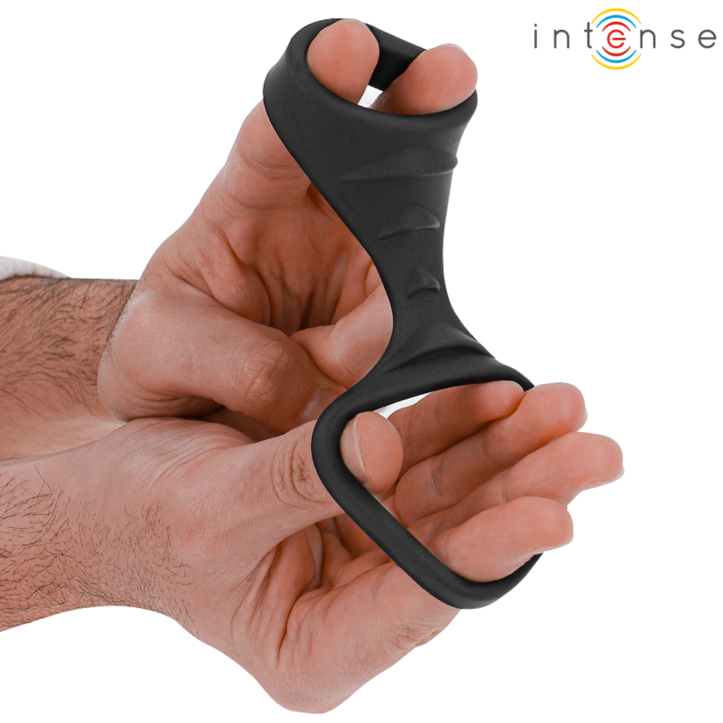 INTENSE - THEO ANNEAU PÉNIS DOUBLE SILICONE NOIR MODÈLE 3 – Image 3