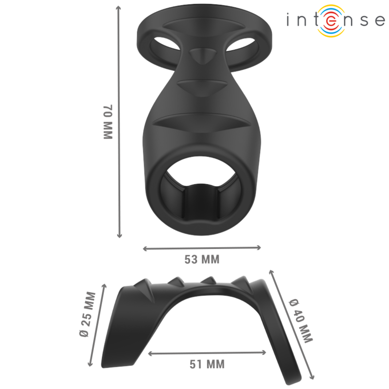 INTENSE - THEO ANNEAU PÉNIS DOUBLE SILICONE NOIR MODÈLE 3 – Image 6