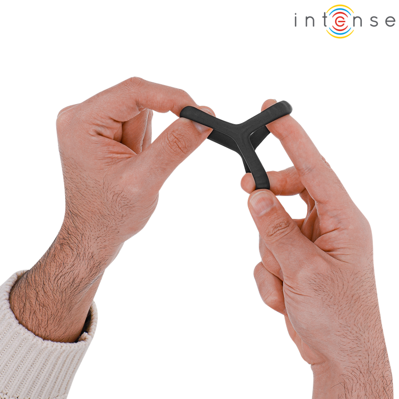 INTENSE - CARSON ANNEAU PÉNIS DOUBLE SILICONE NOIR MODÈLE 4 – Image 4