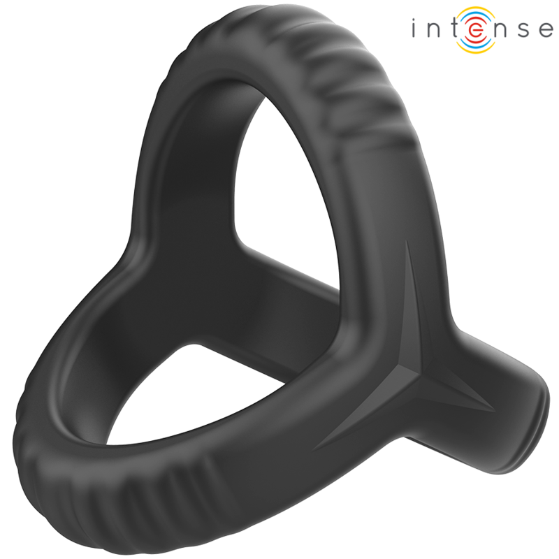 INTENSE - CARSON ANNEAU PÉNIS DOUBLE SILICONE NOIR MODÈLE 4 – Image 5