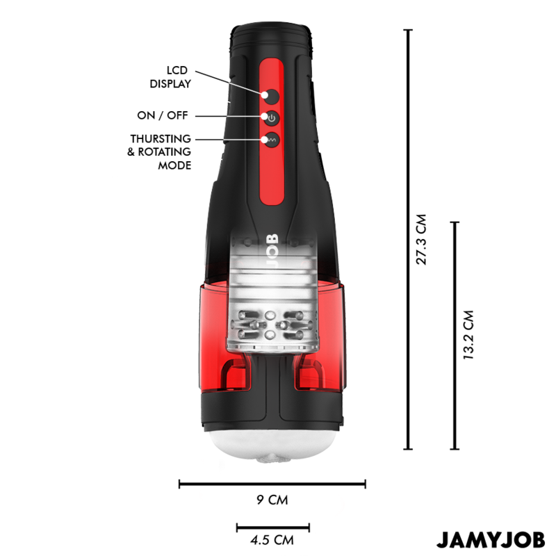 JAMYJOB - CYCLONE MASTURBADOR VAGINA AUTOMÁTICO 10 MODOS ROTACIÓN Y EMPUJE - Imagen 3