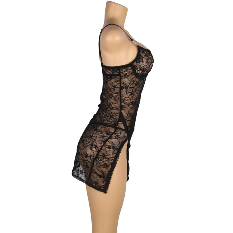 SUBBLIME - 954185 SPITZEN-BABYDOLL MIT VERSTELLBAREN TRÄGERN SCHWARZ S/M – Bild 2