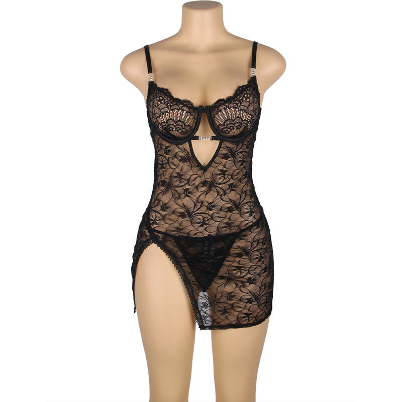 SUBBLIME - 954185 SPITZEN-BABYDOLL MIT VERSTELLBAREN TRÄGERN SCHWARZ S/M – Bild 3