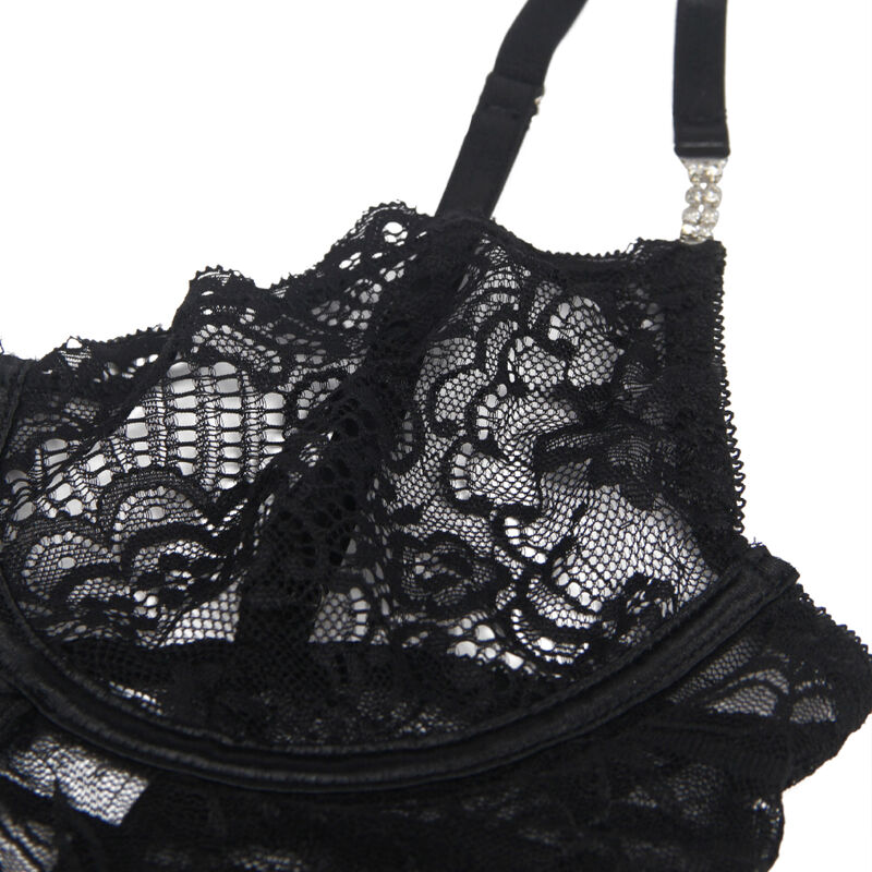 SUBBLIME - 954185 SPITZEN-BABYDOLL MIT VERSTELLBAREN TRÄGERN SCHWARZ S/M – Bild 5