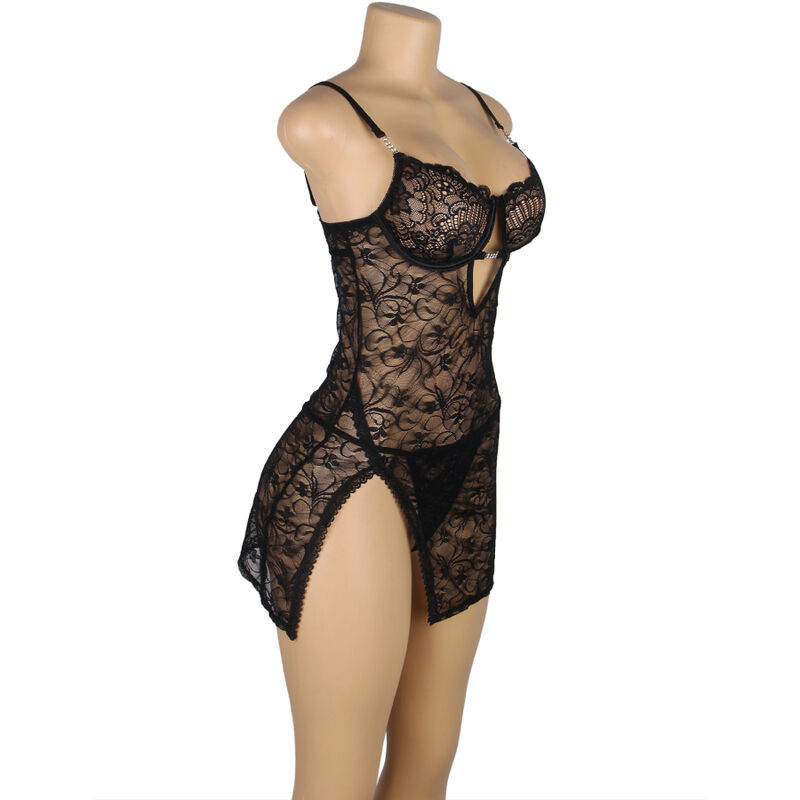 SUBBLIME - 954185 SPITZEN-BABYDOLL MIT VERSTELLBAREN TRÄGERN SCHWARZ S/M – Bild 8