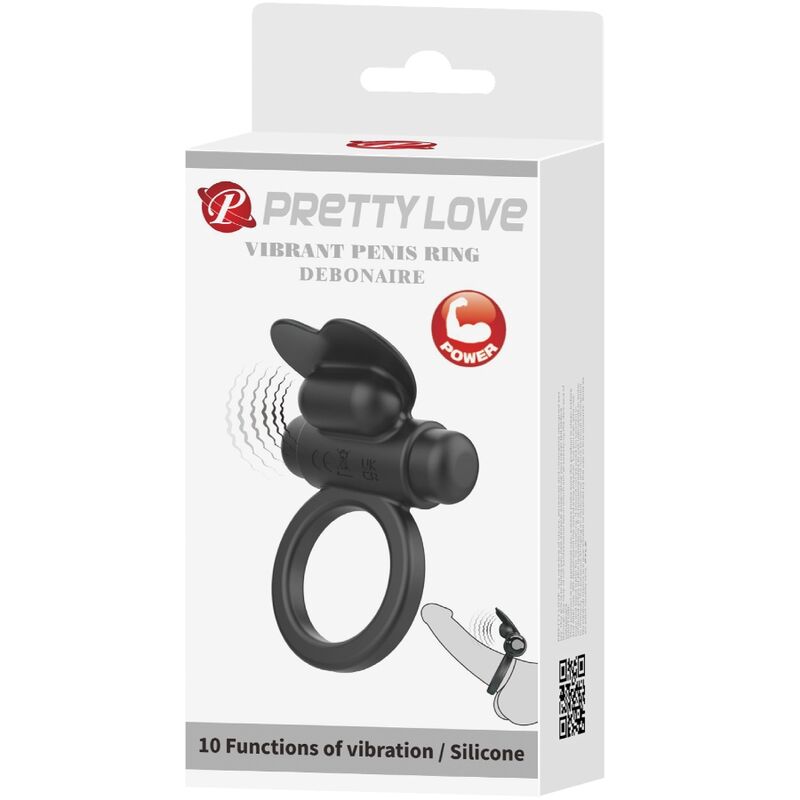 PRETTY LOVE - BAGUE VIBRANTE DEBONAIRE LAPIN 10 VIBRATIONS NOIRE – Image 2