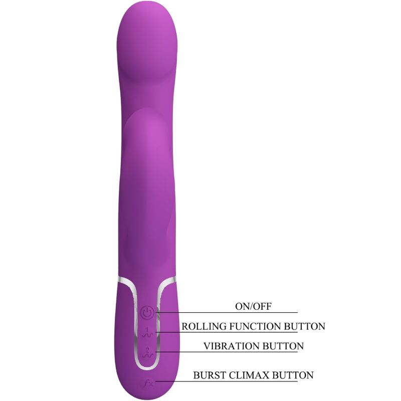 PRETTY LOVE - VIBRATEUR ET STIMULATEUR MULTIFONCTION 4 EN 1 VIOLET – Image 2