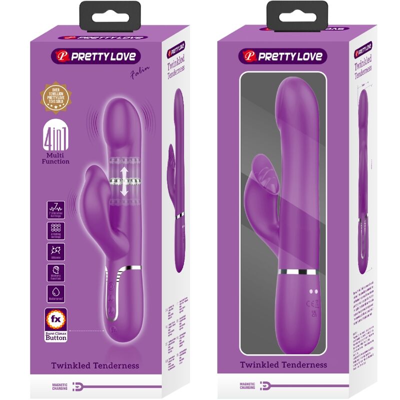 PRETTY LOVE - VIBRATEUR ET STIMULATEUR MULTIFONCTION 4 EN 1 VIOLET – Image 6