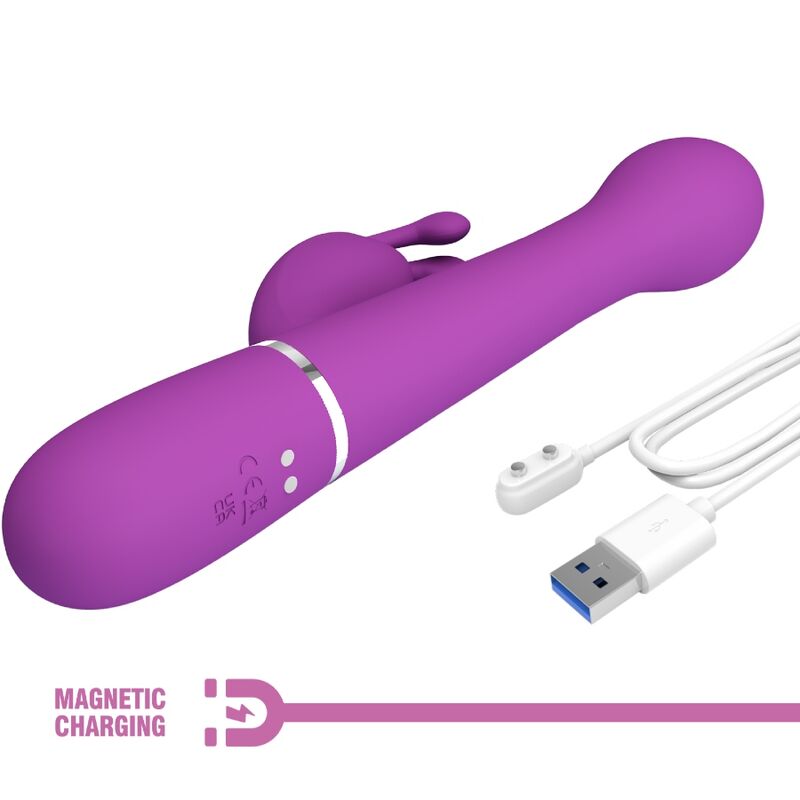 PRETTY LOVE - VIBRATEUR LAPIN MULTIFONCTION 3 EN 1 DEJON VIOLET – Image 6