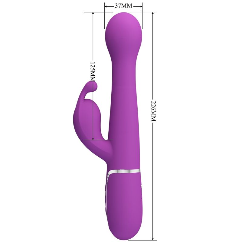 PRETTY LOVE - VIBRATEUR LAPIN MULTIFONCTION 3 EN 1 DEJON VIOLET – Image 5