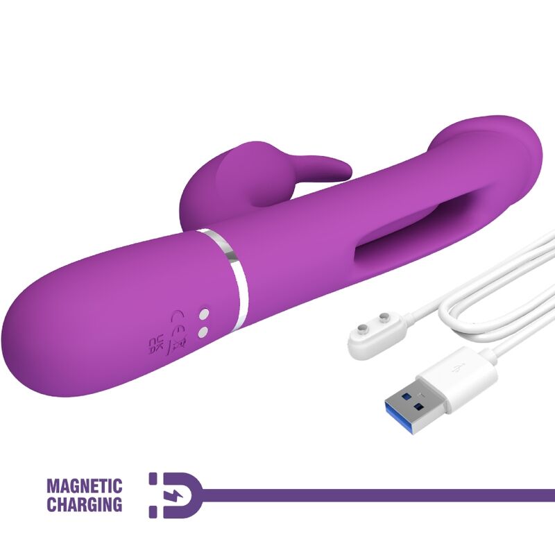 PRETTY LOVE - KAMPAS VIBRATEUR LAPIN MULTIFONCTION 3 EN 1 VIOLET – Image 7