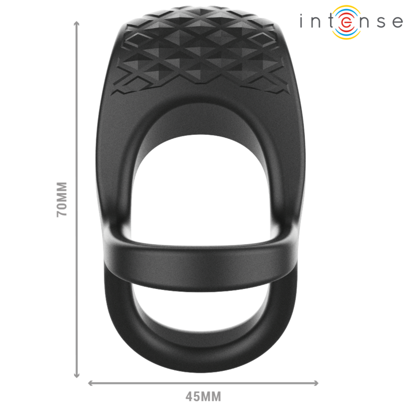 INTENSE - ALEX VIBRATEUR DOUBLE ANNEAU PÉNIS 10 VIBRATIONS NOIR – Image 2