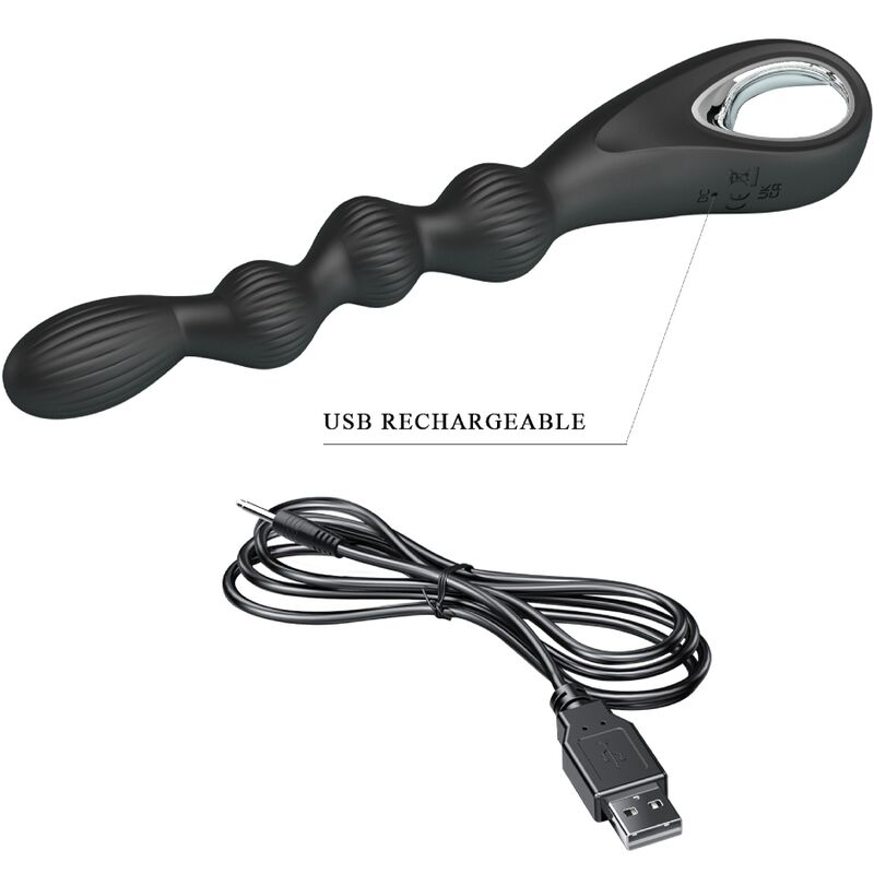 PRETTY LOVE - VIBRATEUR ANAL FEDERER 12 VIBRATIONS NOIR – Image 6