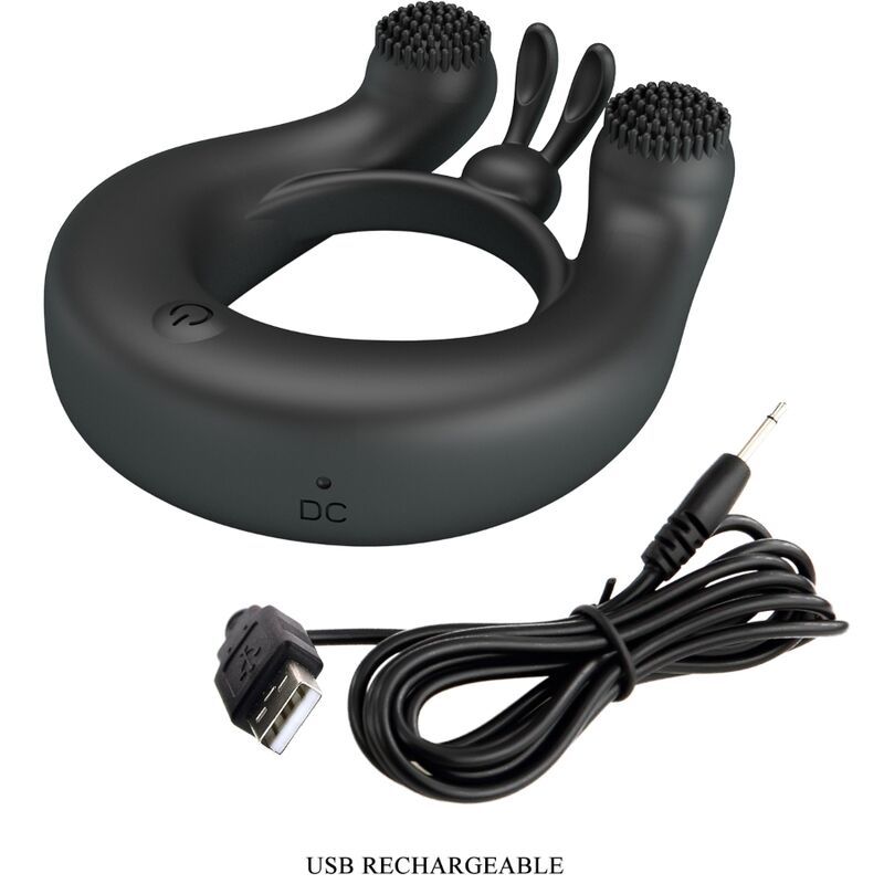 PRETTY LOVE - ANNEAU VIBRANT DAHLIA + STIMULATEUR DE CLITORIS 12 VIBRATIONS NOIR – Image 8
