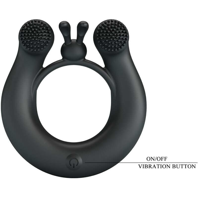 PRETTY LOVE - ANNEAU VIBRANT DAHLIA + STIMULATEUR DE CLITORIS 12 VIBRATIONS NOIR – Image 7