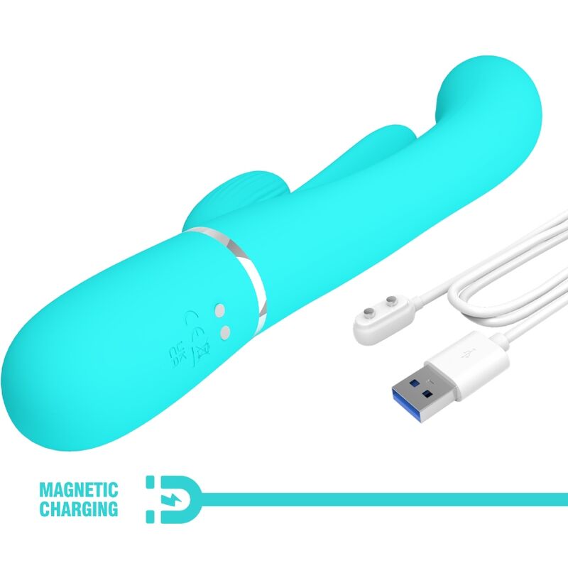 PRETTY LOVE - SHANIA TRIPLE VIBRADOR RABBIT MULTIFUNCIÓN 3 EN 1 - Imagen 8