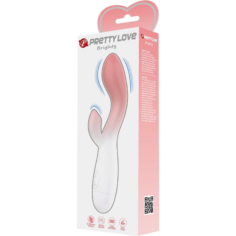 PRETTY LOVE - VIBRATEUR POINT G LUMINEUX + STIMULATEUR DE CLITORIS 30 VIBRATIONS ROSE – Image 2