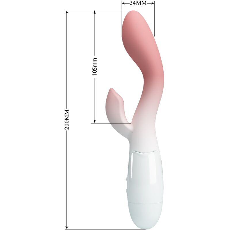 PRETTY LOVE - VIBRATEUR POINT G LUMINEUX + STIMULATEUR DE CLITORIS 30 VIBRATIONS ROSE – Image 3
