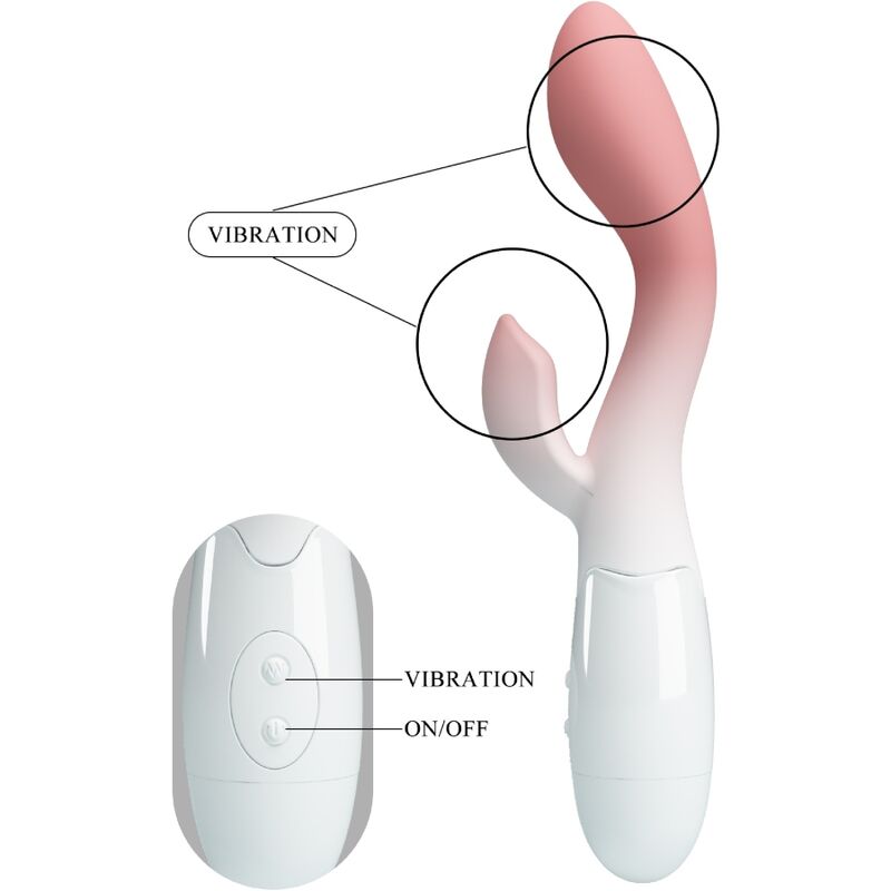 PRETTY LOVE - VIBRATEUR POINT G LUMINEUX + STIMULATEUR DE CLITORIS 30 VIBRATIONS ROSE – Image 5