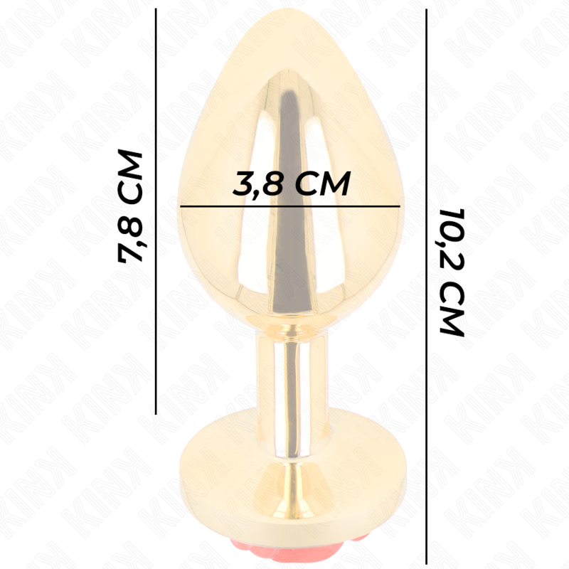 KINK - PLUG ANALE ORO ROSA ROSSO TAGLIA L - immagine 3