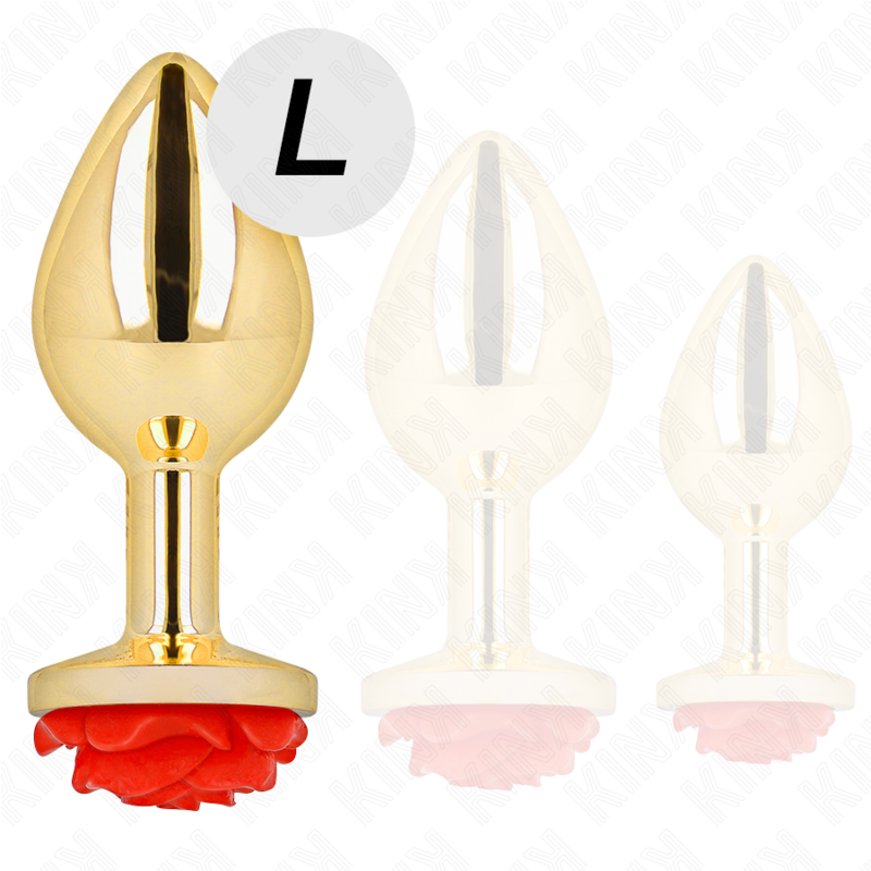 KINK - PLUG ANALE ORO ROSA ROSSO TAGLIA L - immagine 2