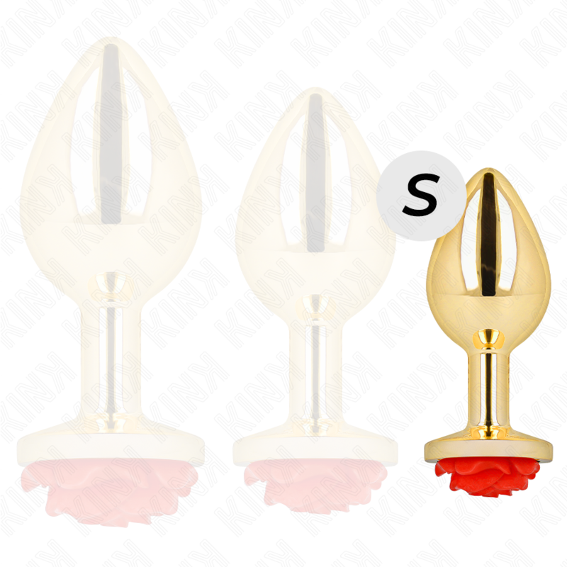 KINK - PLUG ANALE ORO ROSA ROSSO TAGLIA S - immagine 3