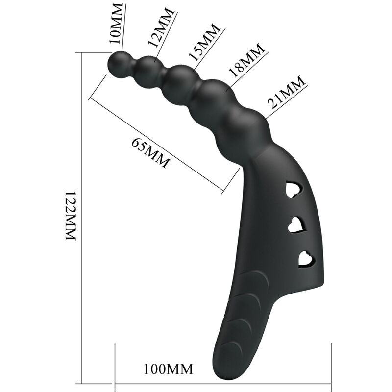 PRETTY LOVE - JORDIN VIBRADOR DE DEDO 10 VIBRACIONES NEGRO - Imagen 8