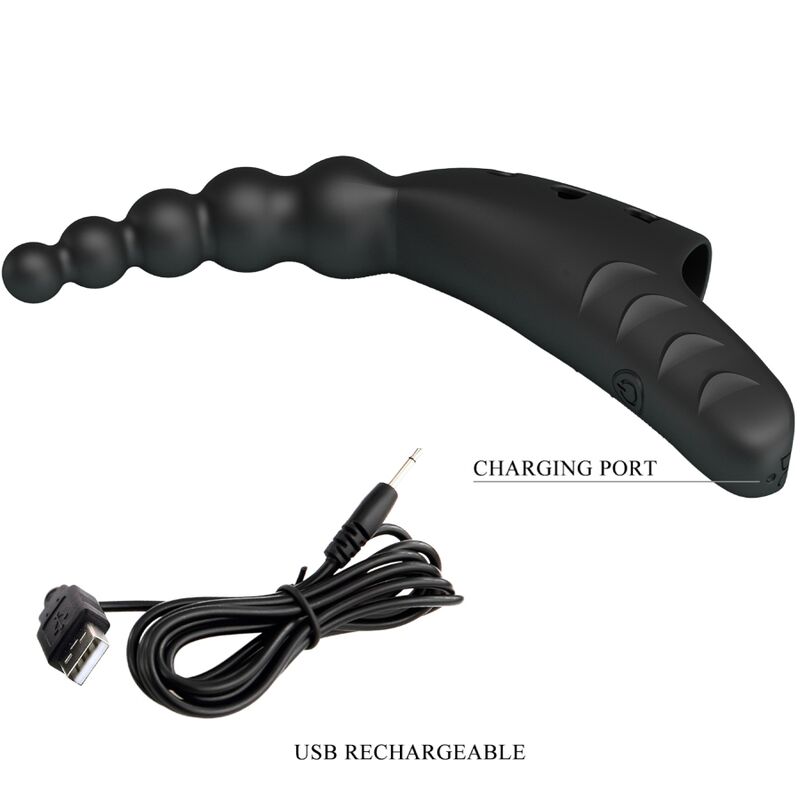 PRETTY LOVE - JORDIN VIBRADOR DE DEDO 10 VIBRACIONES NEGRO - Imagen 3