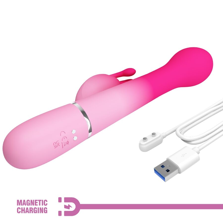 PRETTY LOVE - VIBRATEUR LAPIN MULTIFONCTION 3 EN 1 DEJON ROSE – Image 4