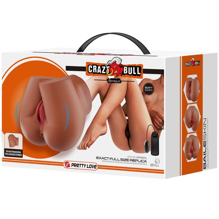 CRAZY BULL - BERNACE TRASERO VIBRADOR CON VAGINA Y ANO REALÍSTICO NATURAL CONTROL REMOTO - Imagen 9