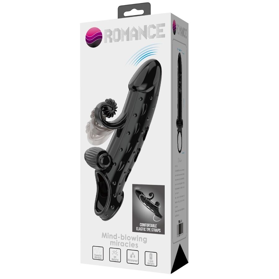 ROMANCE - FUNDA PARA PENE CON VIBRACIÓN NEGRO - Imagen 3