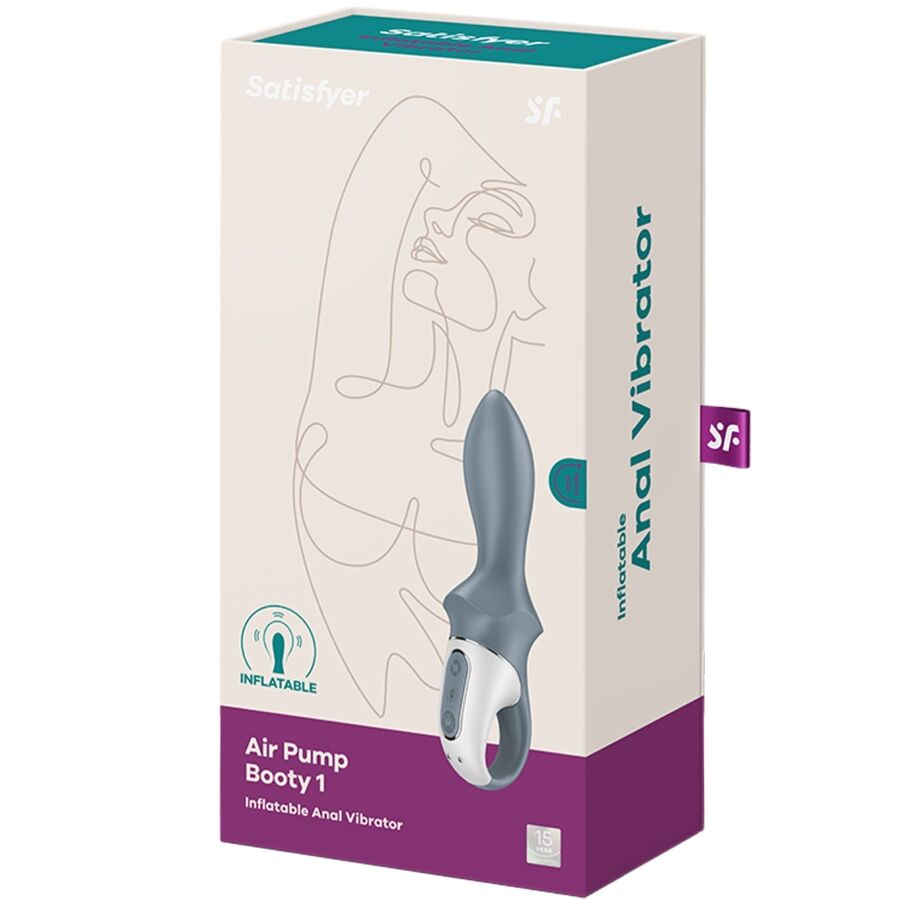 SATISFYER - AIR PUMP BOOTY 1 ANAL AUFBLASBARER VIBRATOR GRAU – Bild 6