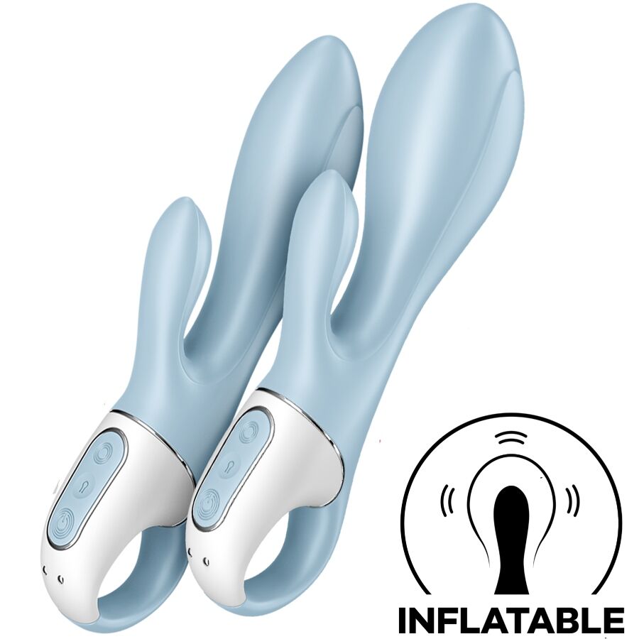 SATISFYER - AIR PUMP BUNNY 1 INFLATABLE RABBIT VIBRATOR BLUE - Image 5