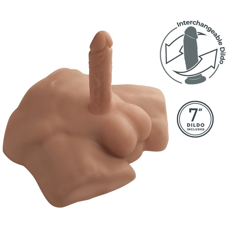SILEXD - APOLLO S REALISTISCHER MÄNNLICHER HALBTORSO KARAMELL – Bild 4