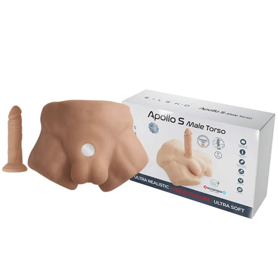 SILEXD - APOLLO S REALISTISCHER MÄNNLICHER HALBTORSO KARAMELL – Bild 2